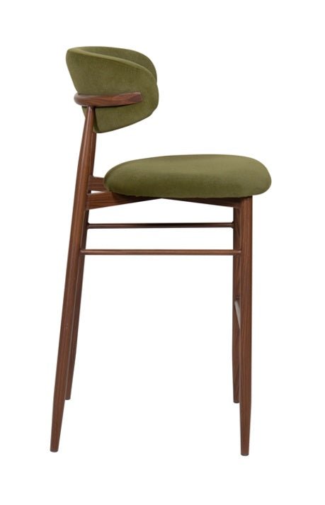 Taburete de bar nórdico Olimpo terciopelo verde - Vintahome