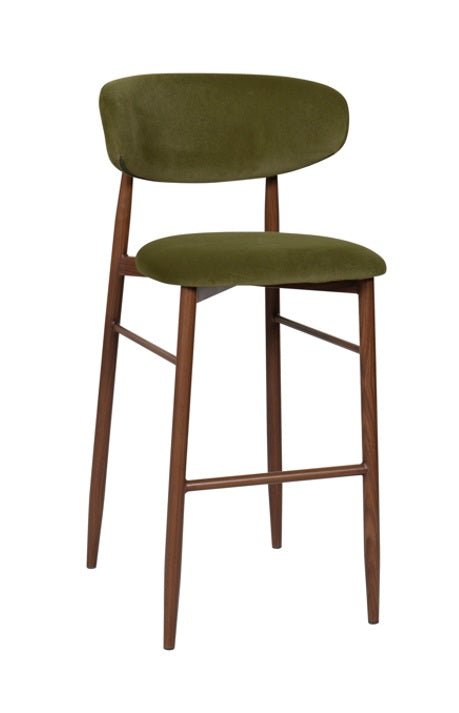 Taburete de bar nórdico Olimpo terciopelo verde - Vintahome
