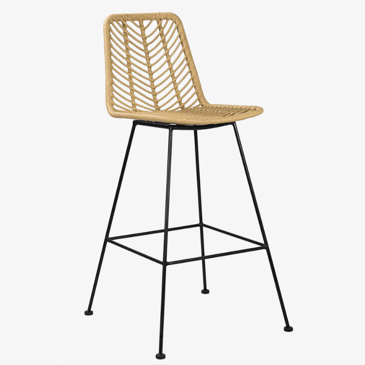 Taburete de bar rattán Talsi - Vintahome