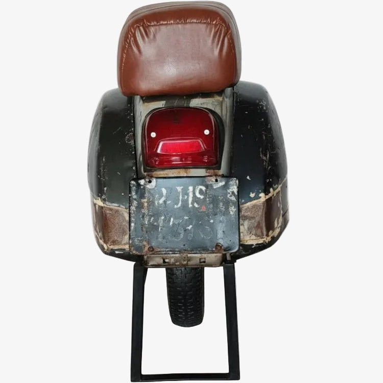 Banco de bar para scooter de couro reciclado vintage - Vintahome