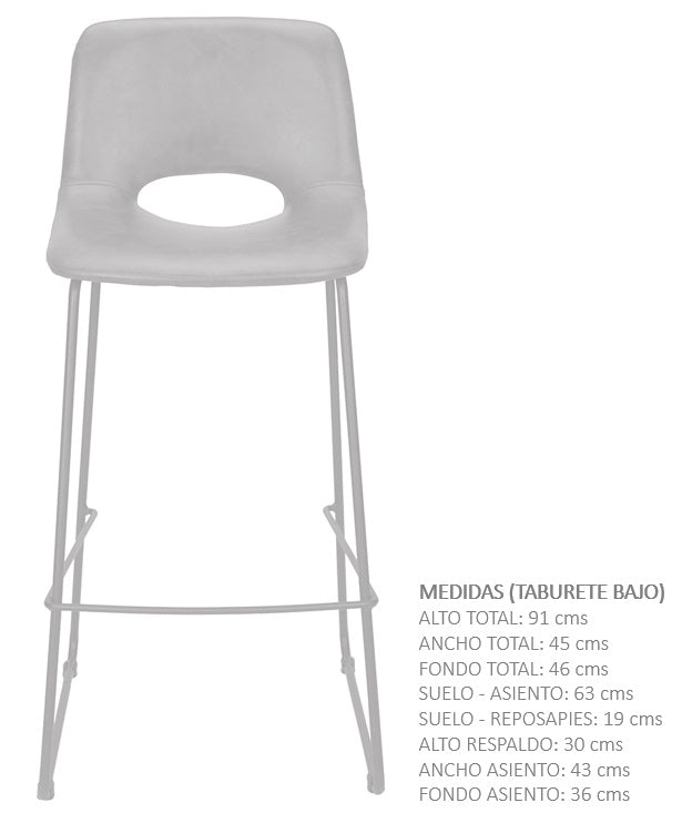 Taburete de bar semipiel H65cms Lewis