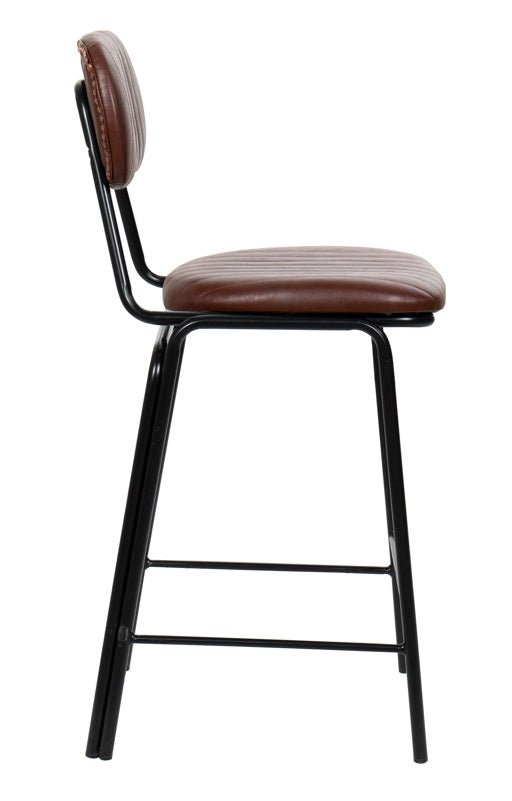 Black Steel Vintage Bar en Semipiel Brown Jerald H65