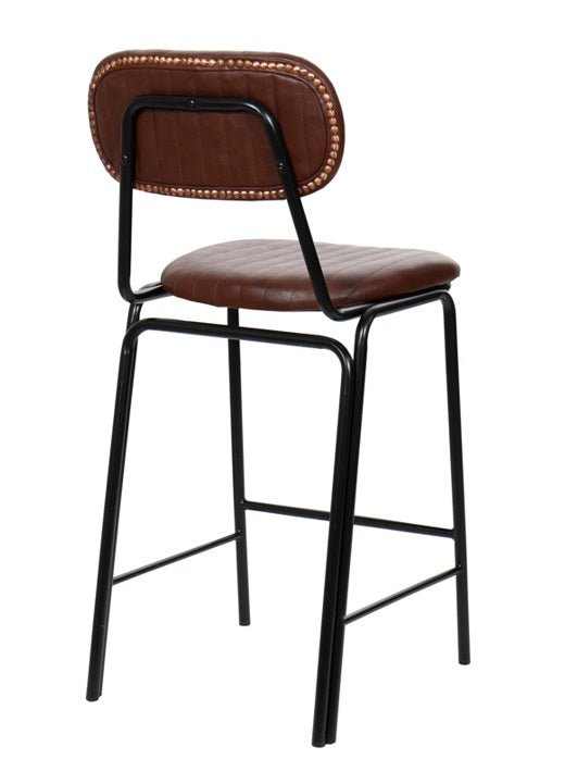 Black Steel Vintage Bar en Semipiel Brown Jerald H65