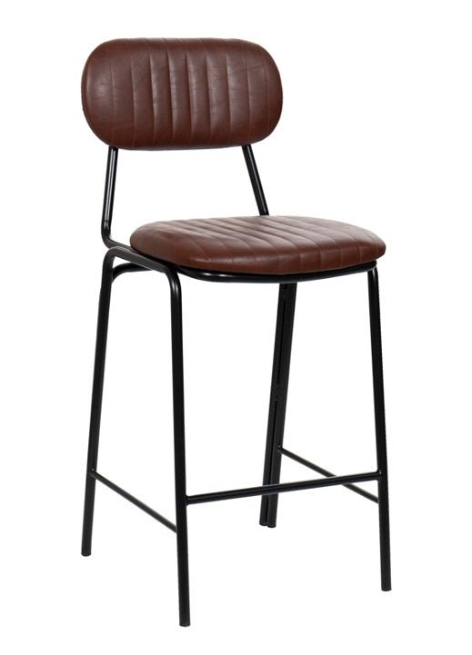 Black Steel Vintage Bar en Semipiel Brown Jerald H65