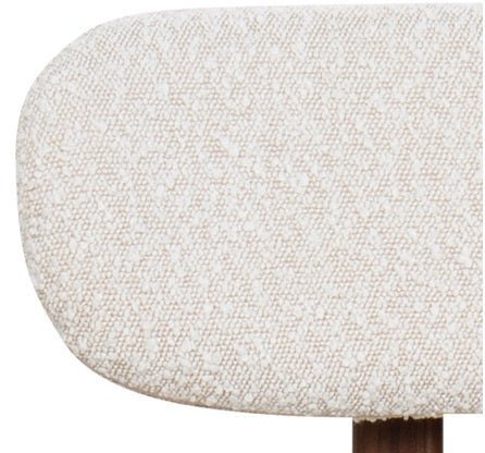 Taburete de cocina acero nogal tapizado bouclé H65 Liberty - Vintahome