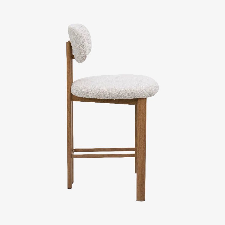 Küchenhocker aus Palisanderstahl, gepolstert mit Bouclé H65 Liberty - Vintahome