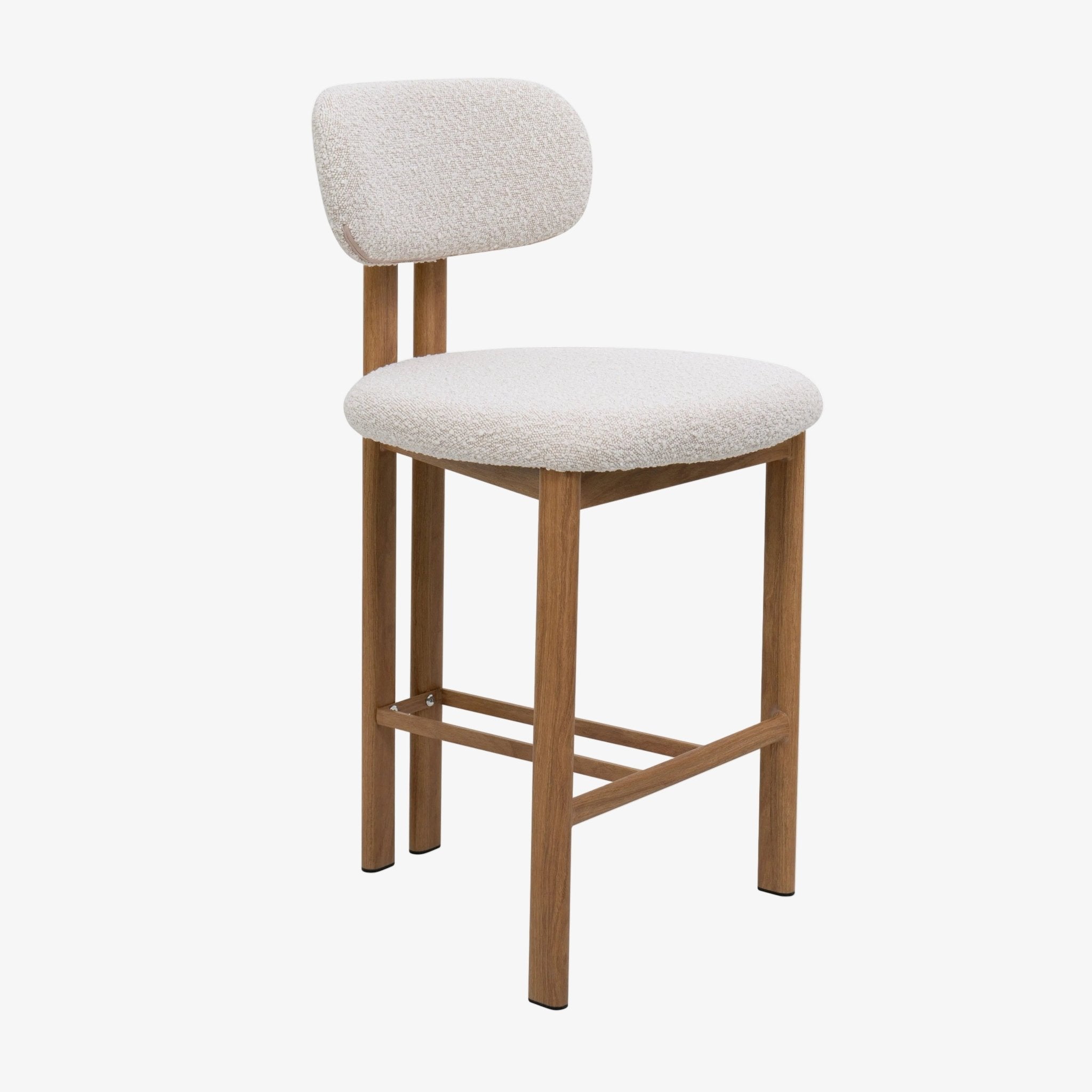 Küchenhocker aus Palisanderstahl, gepolstert mit Bouclé H65 Liberty - Vintahome