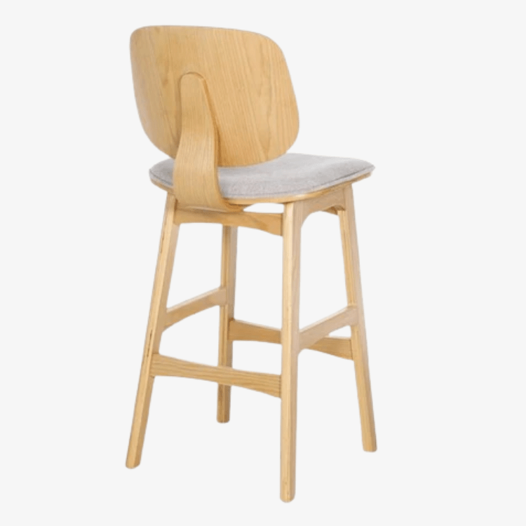 Taburete madera natural y tapizado H65 Everly - Vintahome