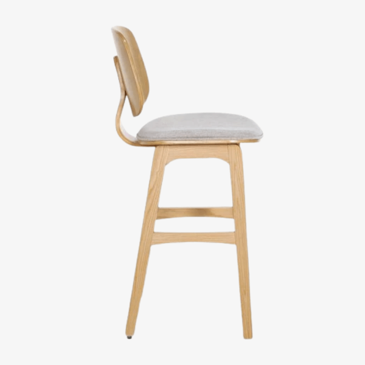 Tabouret en bois naturel et tapissé H65 Everly - Vintahome