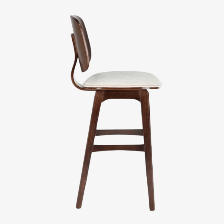 Taburete madera nogal y tapizado H65 Everly - Vintahome