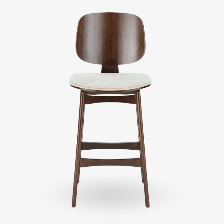 Taburete madera nogal y tapizado H65 Everly - Vintahome