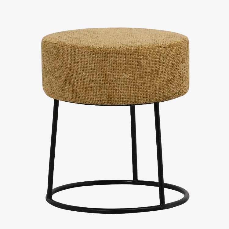Tabouret bas rond pouf Amos moutarde