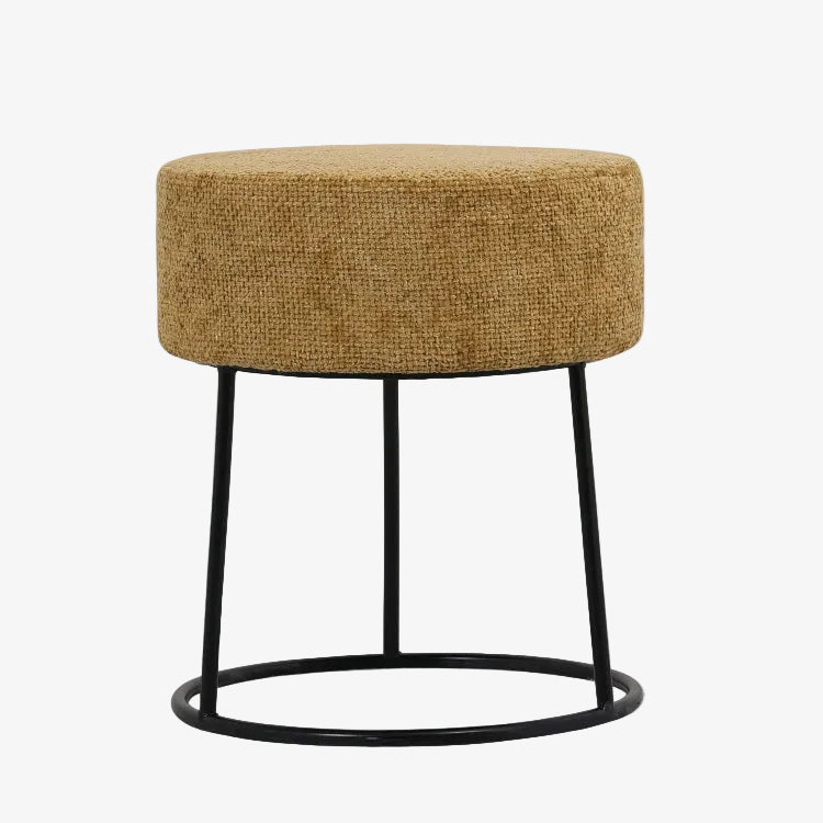 Tabouret bas rond pouf Amos moutarde