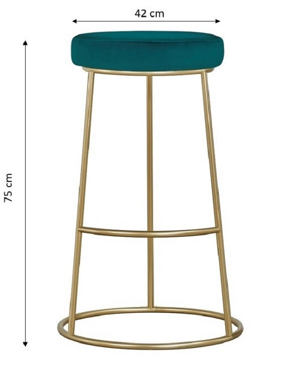 Taburete de bar terciopelo verde H75 cms California