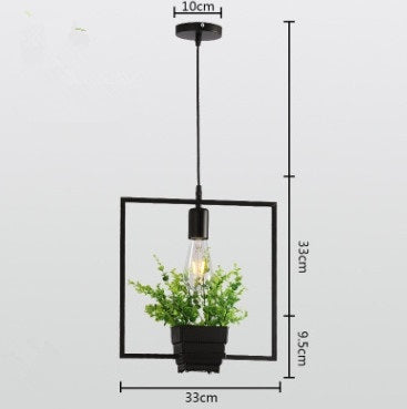 Lámpara de techo maceta cuadrada acero negro Flowerpot