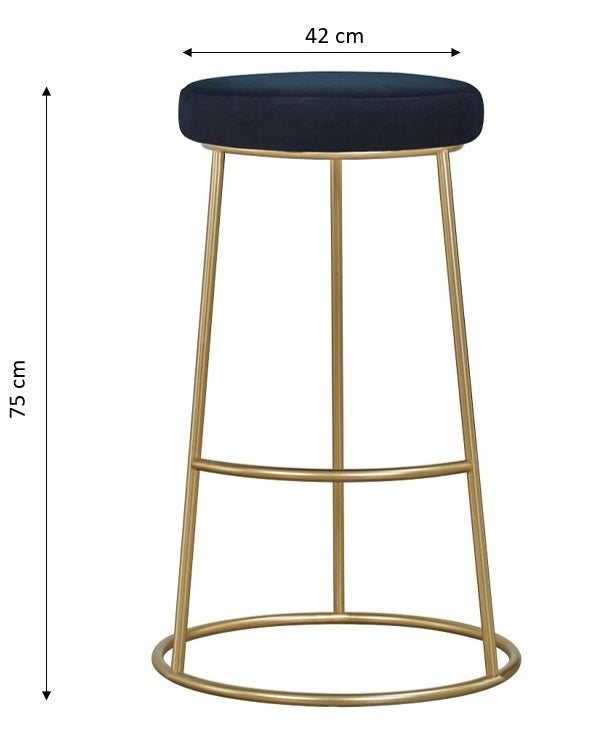 Taburete de bar terciopelo negro H75 cms California