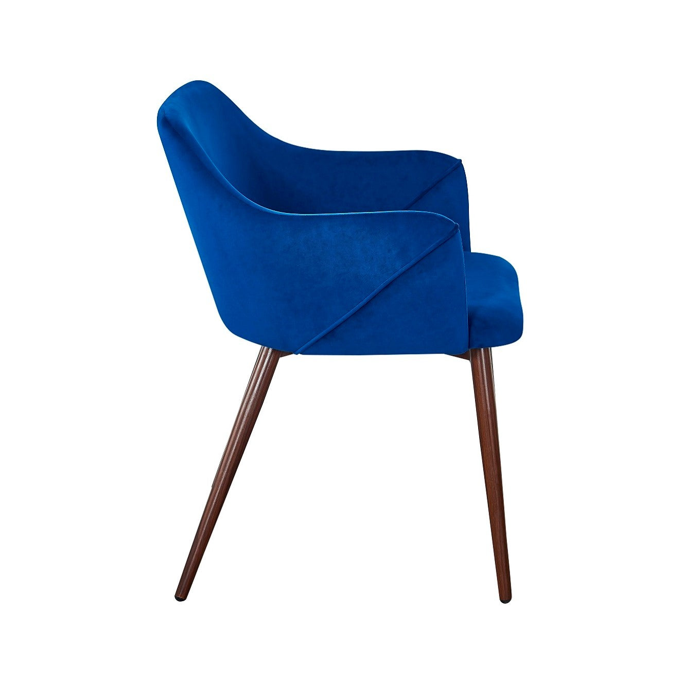 Sillón Comedor Jara Nogal Terciopelo Azul