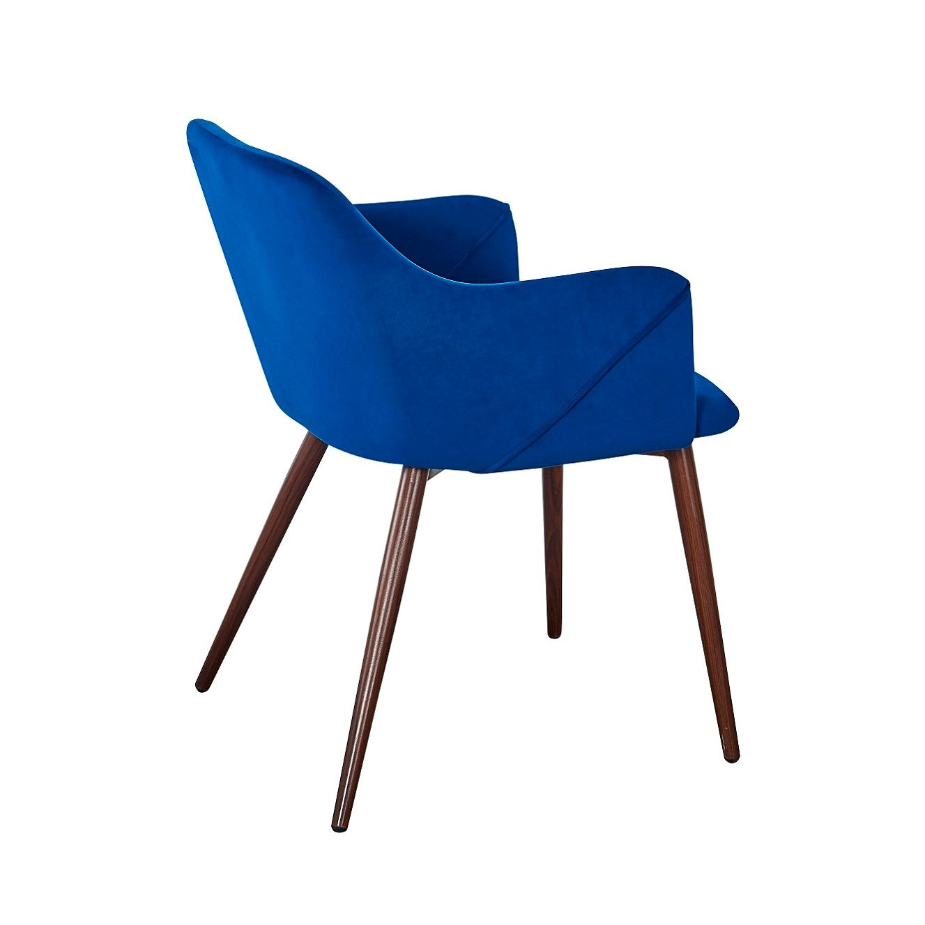 Sillón Comedor Jara Nogal Terciopelo Azul