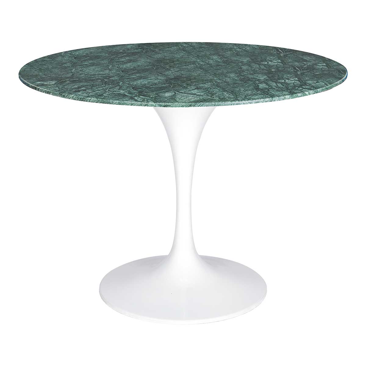 Mesa comedor Tuli blanca tapa mármol verde 120cm