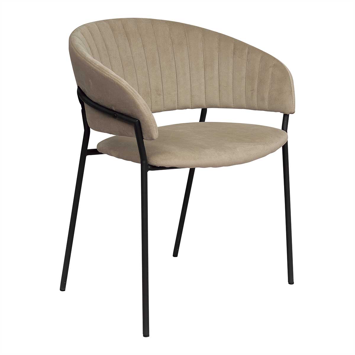 Silla de comedor acero negro terciopelo Izma