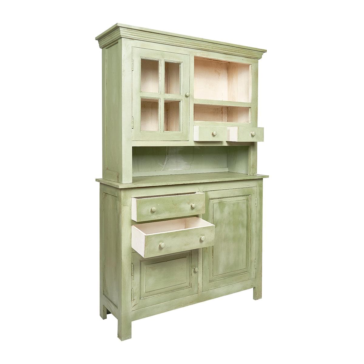 Alacena vintage de madera verde London