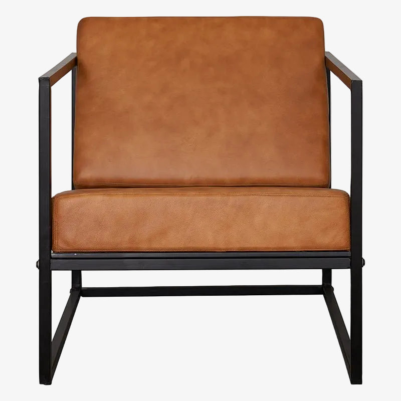 Vintage Jadebrauner Ledersessel