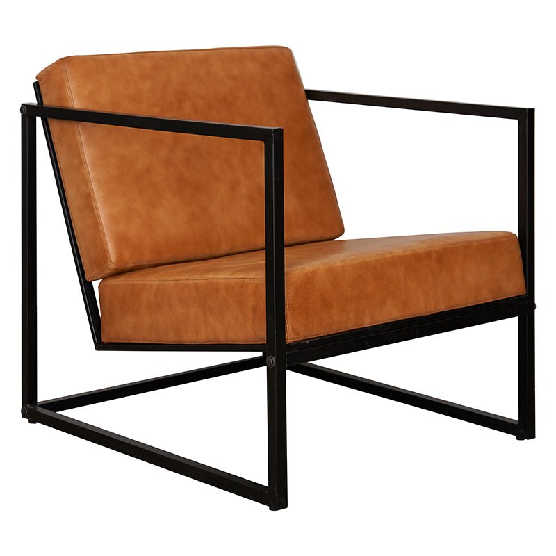 Bruin lederen vintage stoel jade