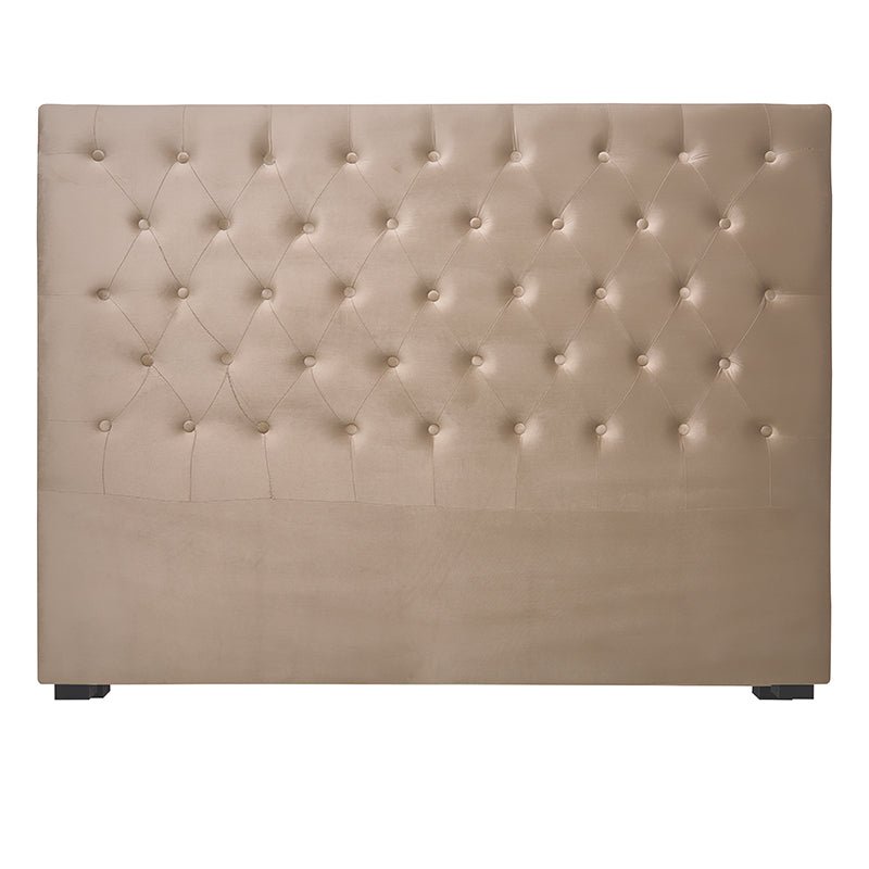 Cabecero de cama de terciopelo beige