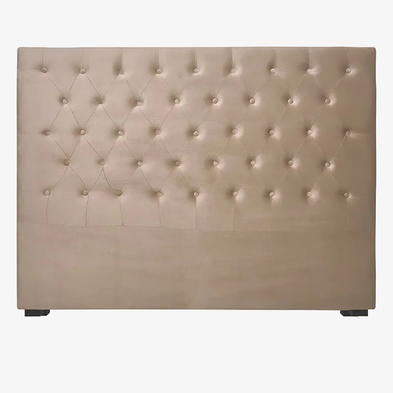 Tête de lit en velours beige