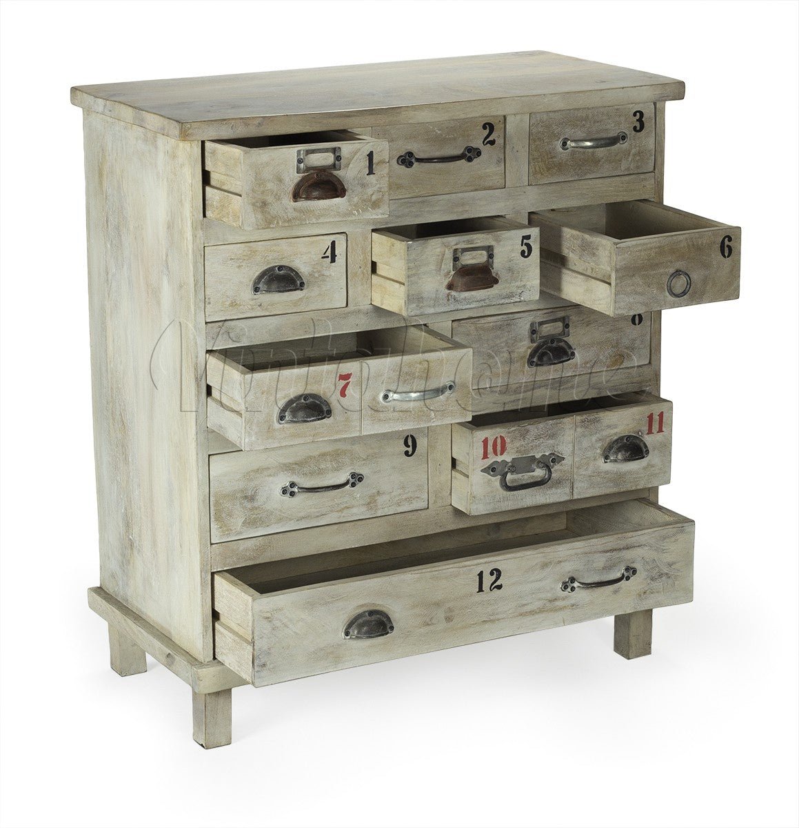 Cajonera vintage de madera Number - Vintahome