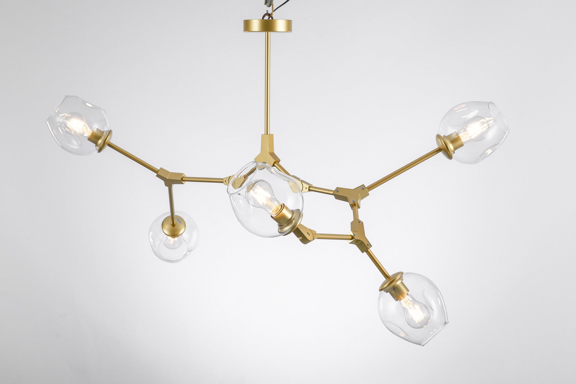 Lámpara de techo Chandelier Lindsey 5 Lacqué dorada