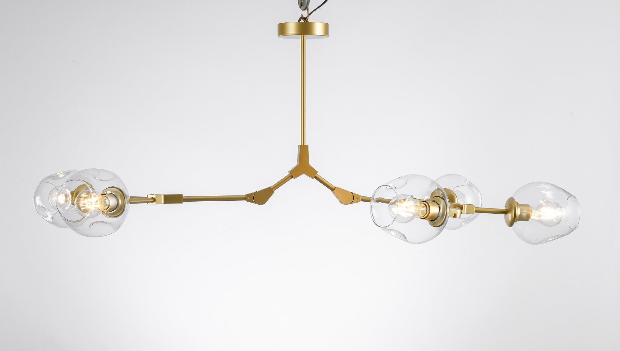 Lámpara de techo Chandelier Lindsey 5 Lacqué dorada - Lámpara de techo dorada