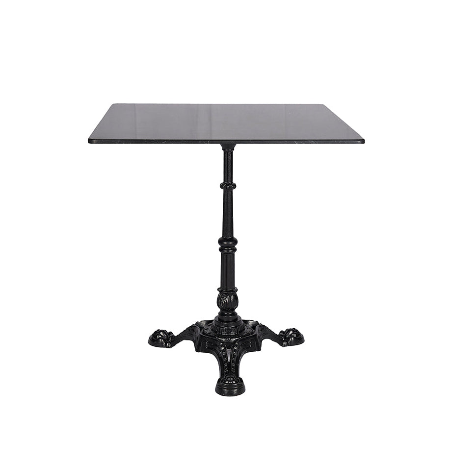 Mesa de bar con base de 3 patas y tapa de mármol cuadrada 70x70cm