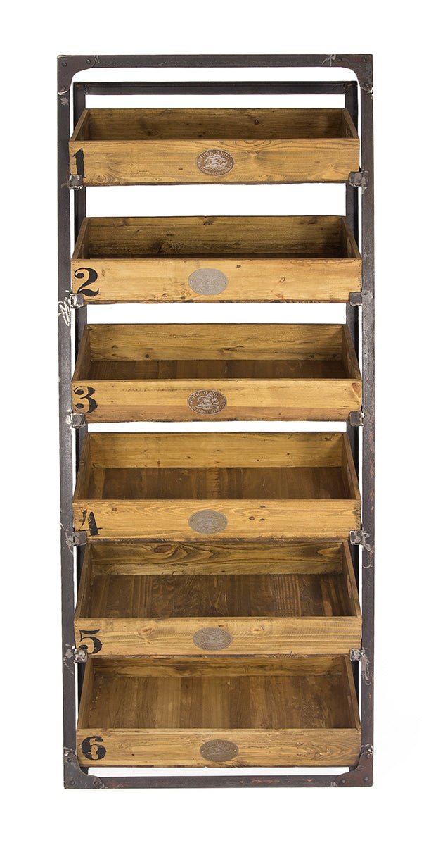 Prateleira para vinho em madeira de manga vintage Harold