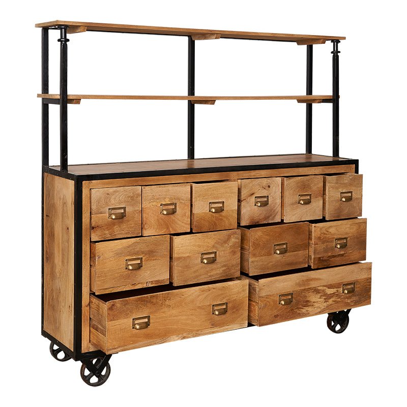 Etagère industrielle avec tiroirs et roulettes Romus