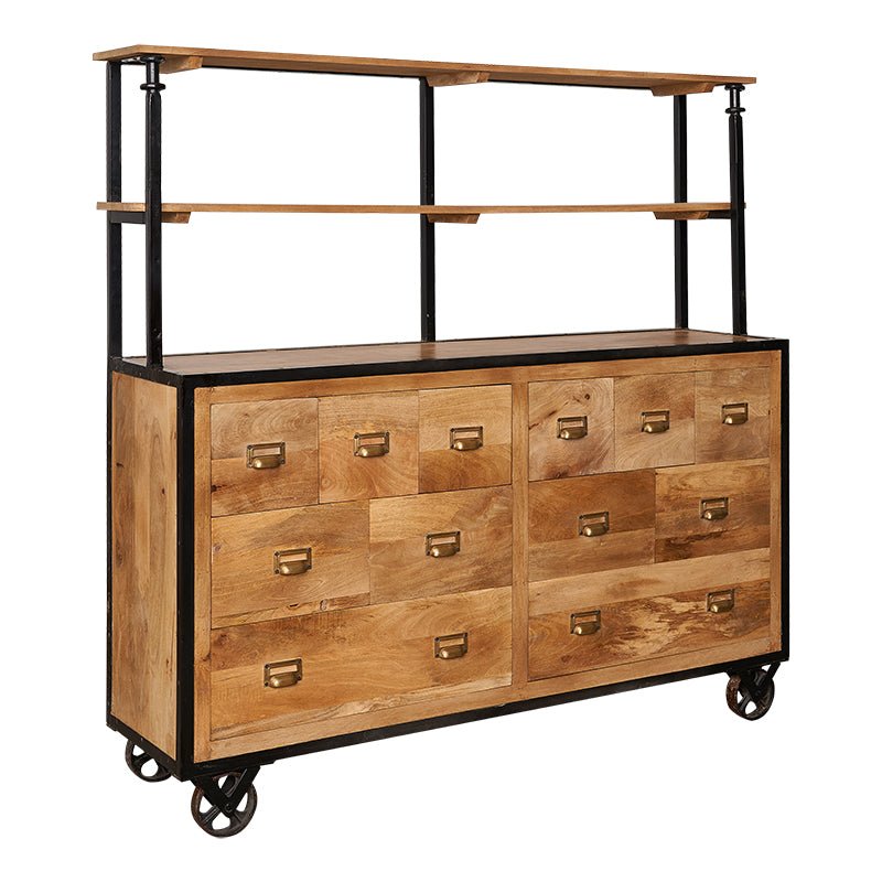Etagère industrielle avec tiroirs et roulettes Romus