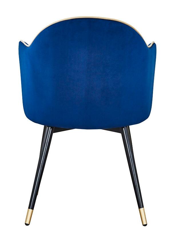 Sillón de comedor de terciopelo azul Dorian - Comprar silla de comedor de terciopelo