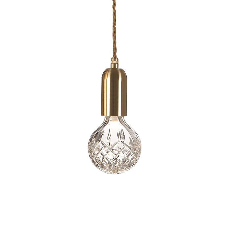 Luminária de teto Frederick em vidro e metal dourado