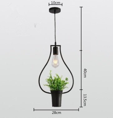 Lámpara de techo maceta ovalada acero negro Flowerpot - Vintahome