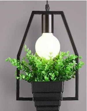 Lámpara de techo maceta trapecio acero negro Flowerpot - Vintahome