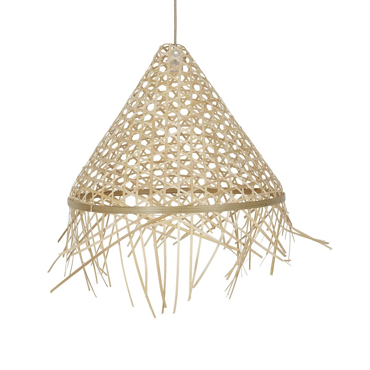 Lámpara de techo mimbre natural trenzado Dennise - Vintahome