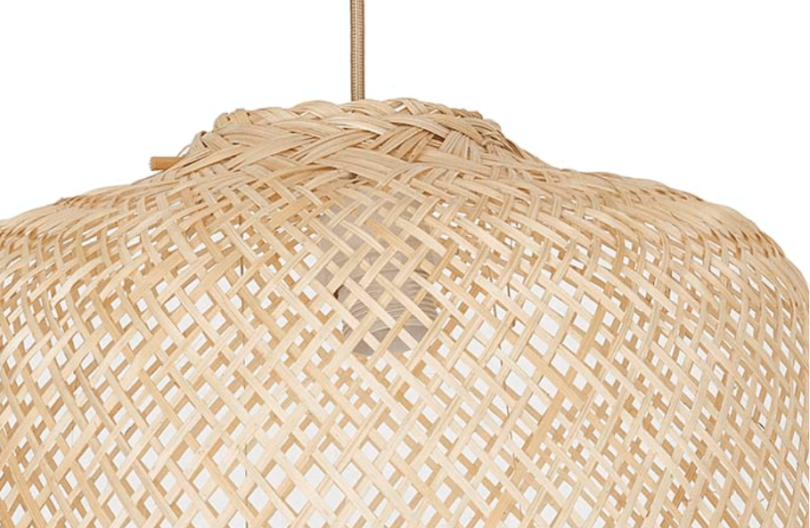 Lámpara de techo mimbre natural trenzado Lorraine