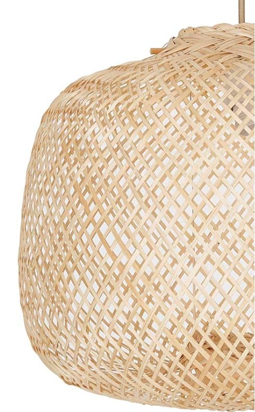 Lámpara de techo mimbre natural trenzado Lorraine