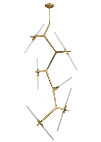 Lámpara de techo Odín 12 dorada vertical