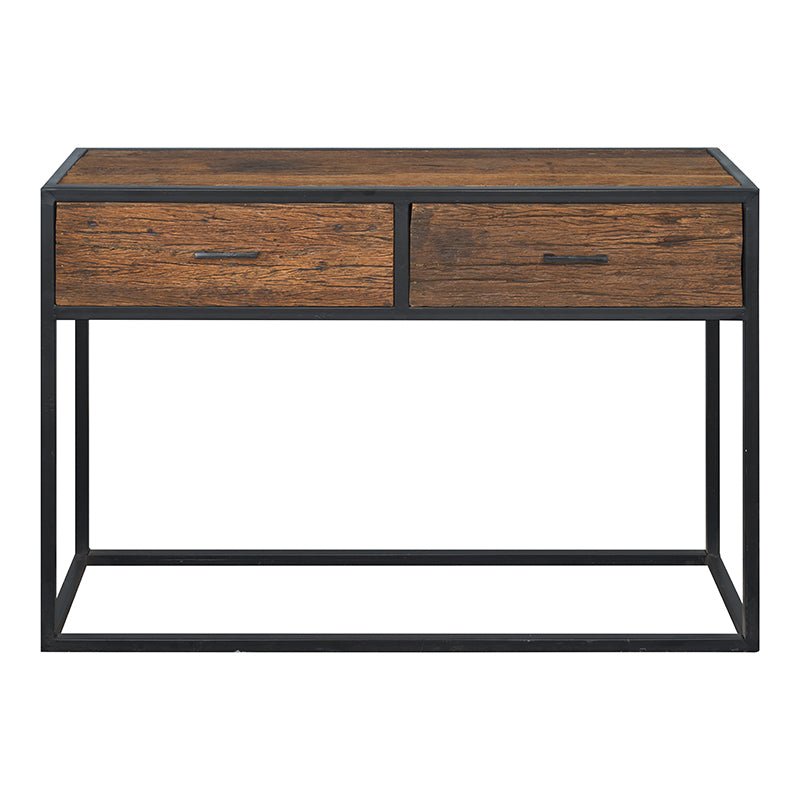 Mesa de console industrial de madeira Ulysses
