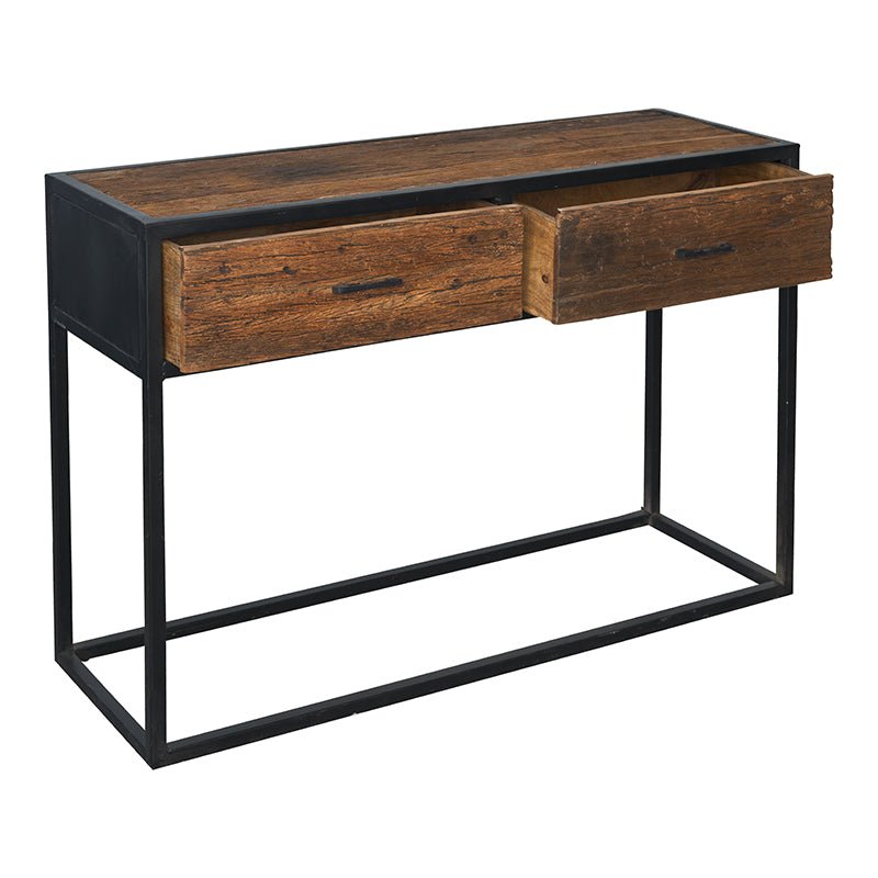 Mesa console industrial de madeira Ulysses 120 cm