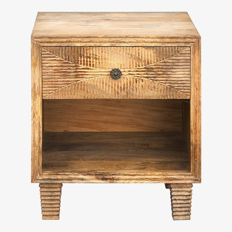 Mesa de cabeceira Lumier de madeira de mangueira