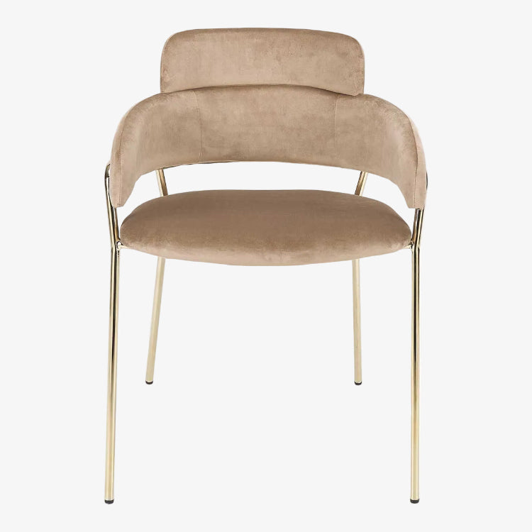 Compre cadeira de jantar Carol Beige Gold Velvet com braços