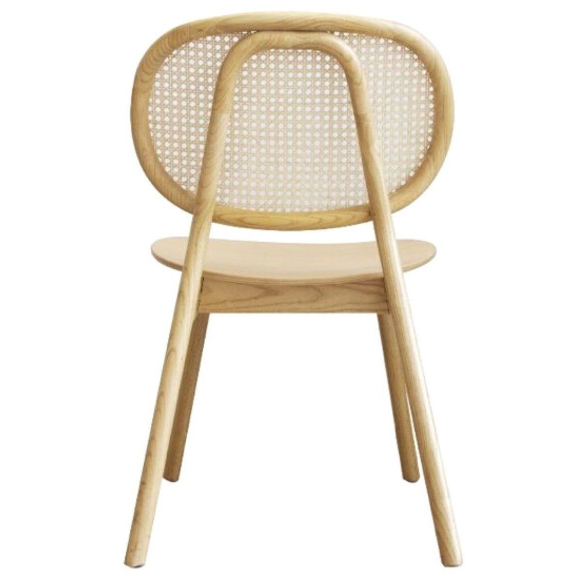 Silla de comedor nórdica madera y ratán Henar
