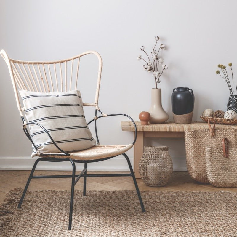 Chaise en rotin avec accoudoirs synthétiques Butterfly